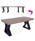 Table design extensible 180-285cm xl pieds métal noir et bois sonoma David - 