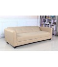 Canapé convertible 3 places tissu beige avec accoudoirs Edinburgh - 