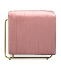 Fauteuil art déco cadre en métal doré et velours rose Edward - 