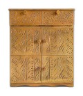 Buffet bois sculpté style ethnique 6 portes l70cm bronze patiné Emily - 