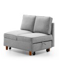 Banquette 2 places convertible tissu gris Erik - 