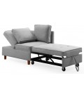 Banquette 2 places convertible tissu gris Erik - 