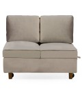 Banquette 2 places convertible velours taupe Erik - 