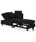 Banquette 2 places convertible velours noir Erik - 