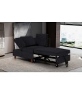 Banquette 2 places convertible velours noir Erik - 