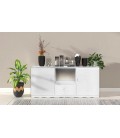 Buffet style oriental avec moulures 120cm bois blanc Felipe - 