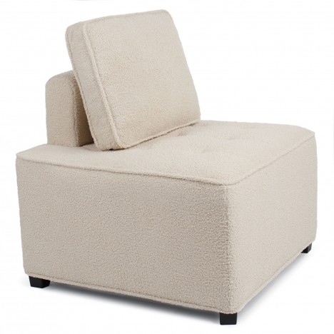 Fauteuil modulable à combiner tissu bouclette beige Finn - 