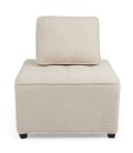 Fauteuil modulable à combiner tissu bouclette beige Finn - 