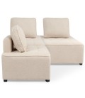 Fauteuil modulable à combiner tissu bouclette beige Finn - 