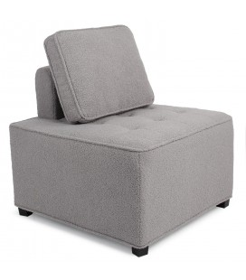 Fauteuil modulable à combiner tissu bouclette gris Finn