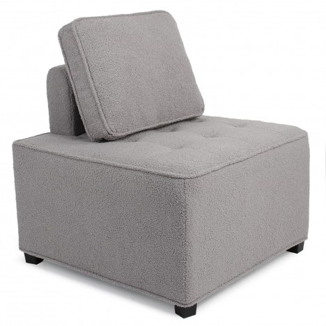 Fauteuil modulable à combiner tissu bouclette gris Finn - 