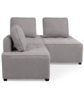 Fauteuil modulable à combiner tissu bouclette gris Finn - 