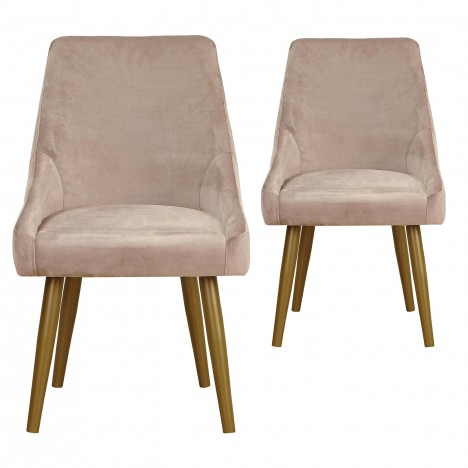 Lot de 2 fauteuils velours taupe Foxglove - 