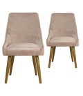 Lot de 2 fauteuils velours taupe Foxglove - 