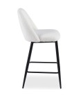 Lot de 2 chaises de bar métal noir et tissu bouclette crème Francesco - 