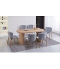 Table ovale avec pieds design style colonnes bois sonoma Francisco - 