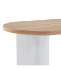 Table ovale avec pieds design style colonnes bois sonoma et blanc Francisco - 