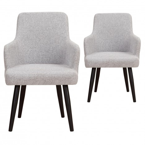 Lot de 2 fauteuils tissu gris clair Freesia - 