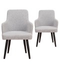 Lot de 2 fauteuils tissu gris clair Freesia - 