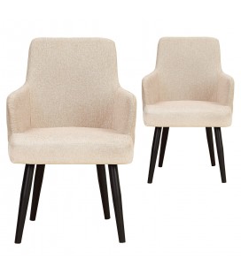 Lot de 2 fauteuils tissu beige Freesia