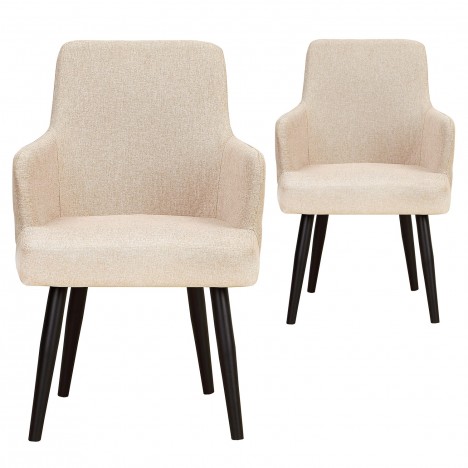 Lot de 2 fauteuils tissu beige Freesia - 