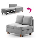 Banquette 2 places convertible tissu gris Erik - 