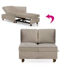 Banquette 2 places convertible velours taupe Erik - 