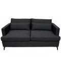 Canapé convertible express 2 places tissu noir Gabriela - 