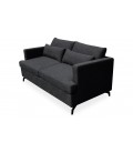 Canapé convertible express 2 places tissu noir Gabriela - 