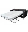 Canapé convertible express 2 places tissu noir Gabriela - 