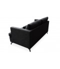 Canapé convertible express 2 places tissu noir Gabriela - 