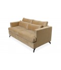 Canapé convertible express 2 places velours taupe clair Gabriela - 