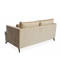 Canapé convertible express 2 places velours taupe clair Gabriela - 