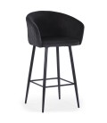 Chaise de bar velours noir Gardenia - 