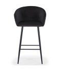 Chaise de bar velours noir Gardenia - 