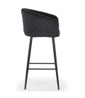 Chaise de bar velours noir Gardenia - 