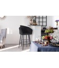 Chaise de bar velours noir Gardenia - 