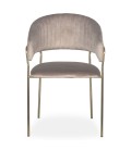 Lot de 4 chaises velours taupe Gerbera - 