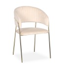 Lot de 4 chaises velours beige Gerbera - 