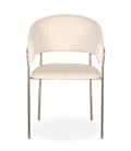 Lot de 4 chaises velours beige Gerbera - 