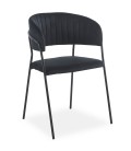 Lot de 4 chaises métal noir et velours noir Gerbera - 