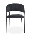 Lot de 4 chaises métal noir et velours noir Gerbera - 