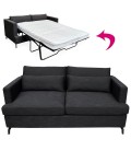 Canapé convertible express 2 places tissu noir Gabriela - 