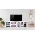 Meuble TV 160cm design cases style troglodyte blanc Giulia