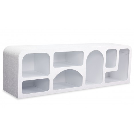 Meuble TV 160cm design cases style troglodyte blanc Giulia