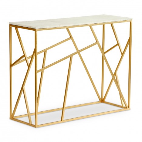 Console design marbre et métal doré Gladiolus - 
