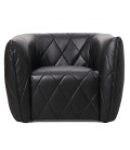 Fauteuil moderne revêtement matelassé simili noir Glasgow - 