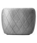 Fauteuil moderne revêtement matelassé velours gris Glasgow - 