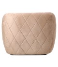 Fauteuil moderne revêtement matelassé velours taupe clair Glasgow - 