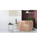 Fauteuil moderne revêtement matelassé velours taupe clair Glasgow - 